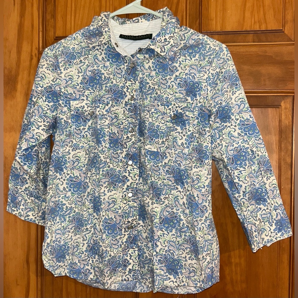 Blue Floral Harvé Bénard Button Down Shirt